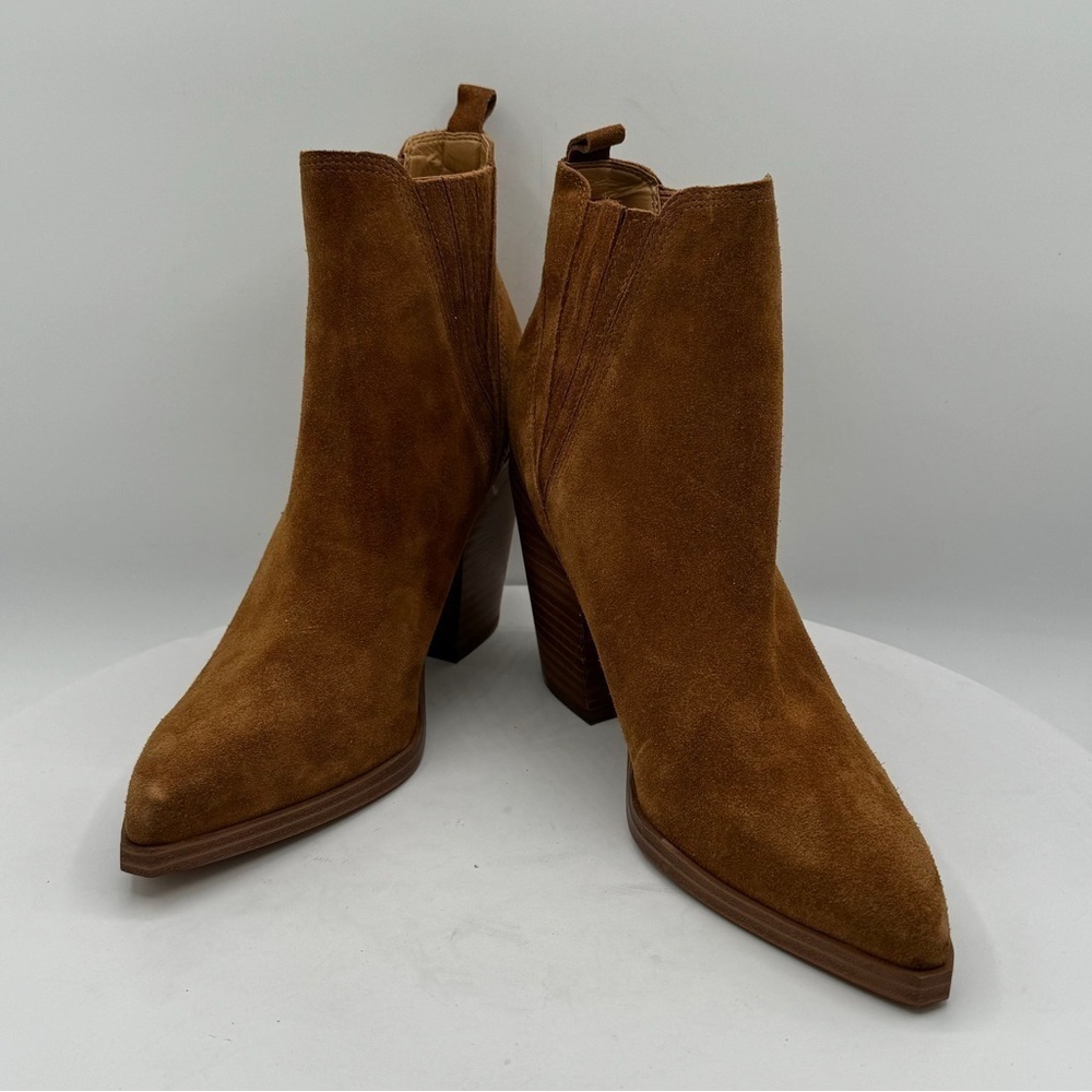 Marc Fisher LTD ML Gadri Ankle Boots Size 8.5 CL Cognac NEW Last One MSRP $210